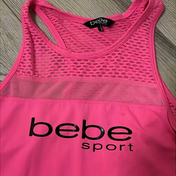 Bebe Sport bright pink tank top size Small. Has mesh material at top. Sexy, cute - Picture 2 of 4